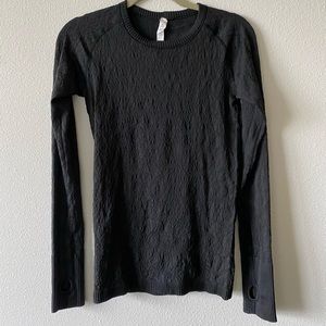 Lululemon Black Textured Long-Sleeve!